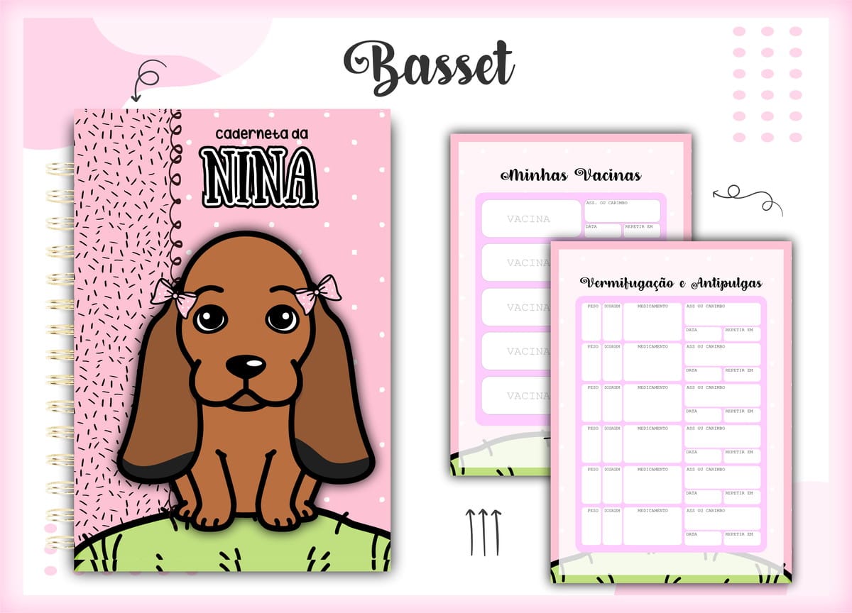 Caderneta de Vacinação Basset Hound Digital 1 Caderneta de Vacinação Basset Hound Digital