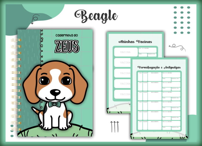 Caderneta Vacina Pet Beagle Macho