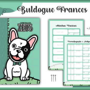 Caderneta de Vacinação Digital para Buldogue Francês 6 caderneta vacina pet buldogue frances macho arquivo digital