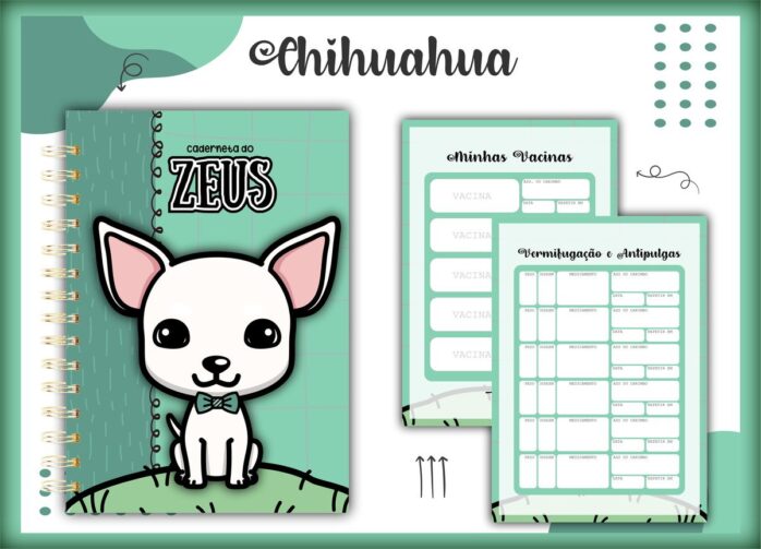 Caderneta Vacina Pet Chihuahua Macho -Arquivo Digital