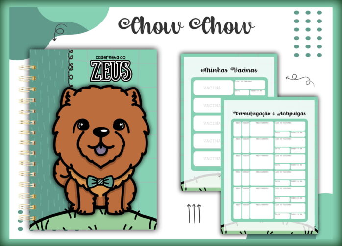 Caderneta Vacina Pet Chow Chow Macho -Arquivo Digital
