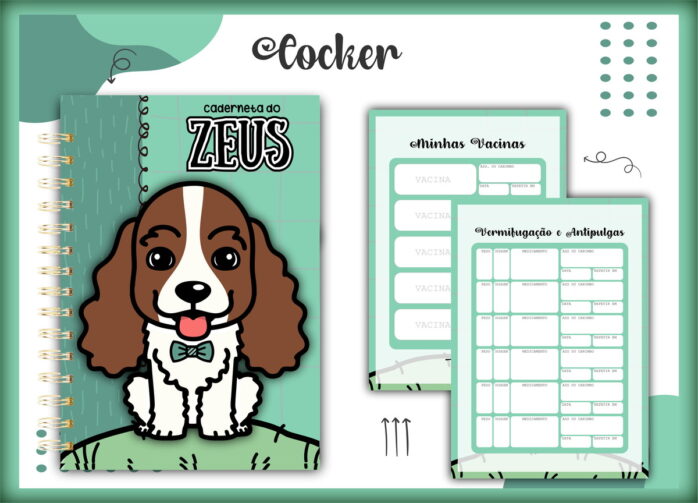 Caderneta Vacina Pet Cocker Macho -Arquivo Digital