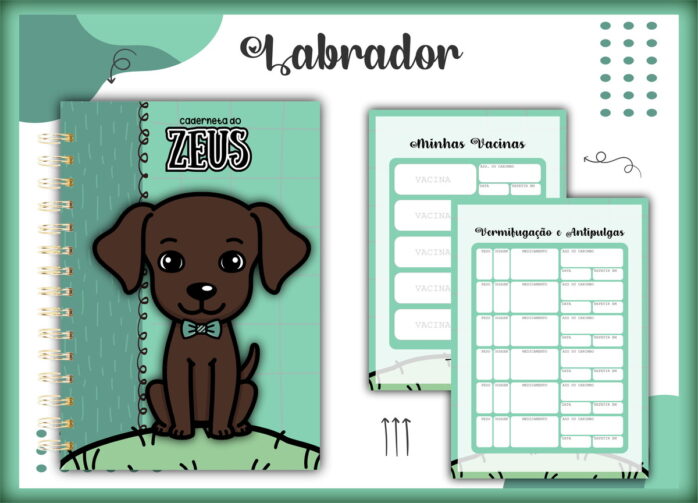 Caderneta Vacina Pet Labrador Macho