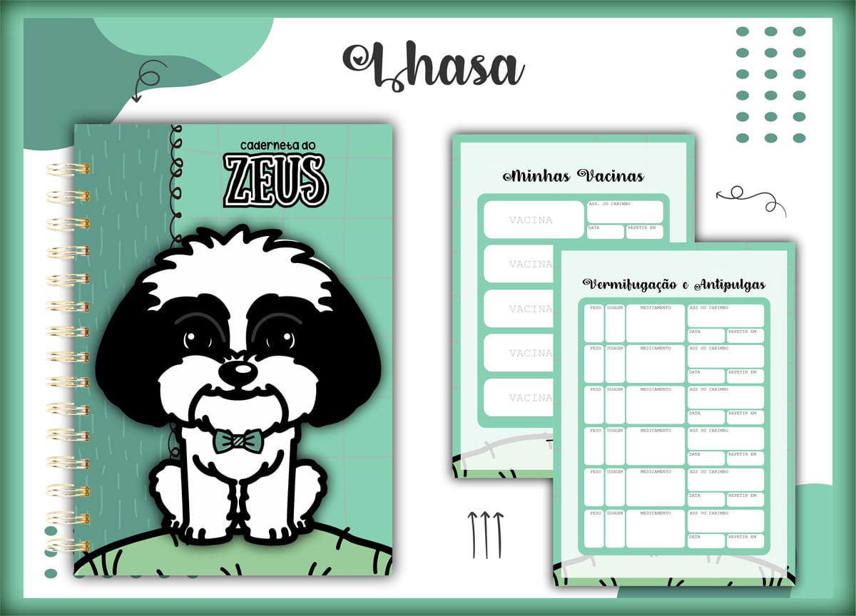 Caderneta de Vacina Lhasa Macho Arquivo Digital 1 Caderneta de Vacina Lhasa Macho Arquivo Digital
