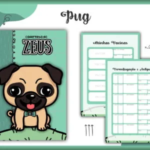 Caderneta Vacina Pet Pug Macho 12 Caderneta Vacina Pet Pug Macho
