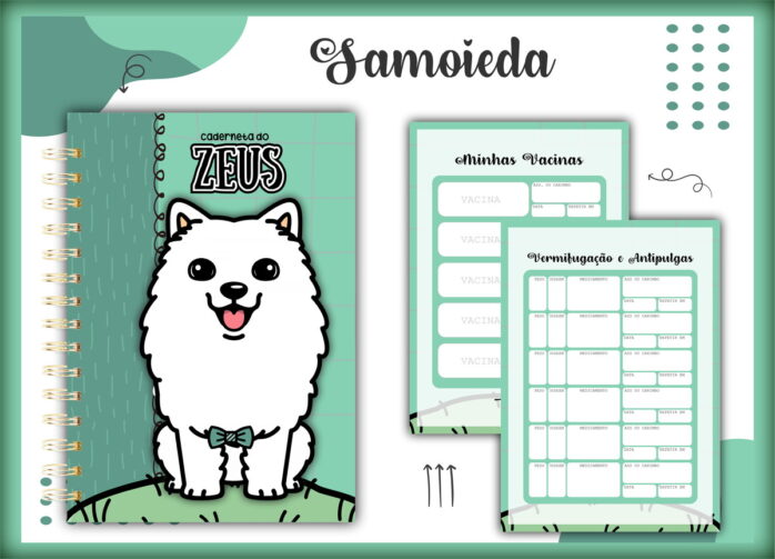 Caderneta Vacina Pet Samoieda Macho