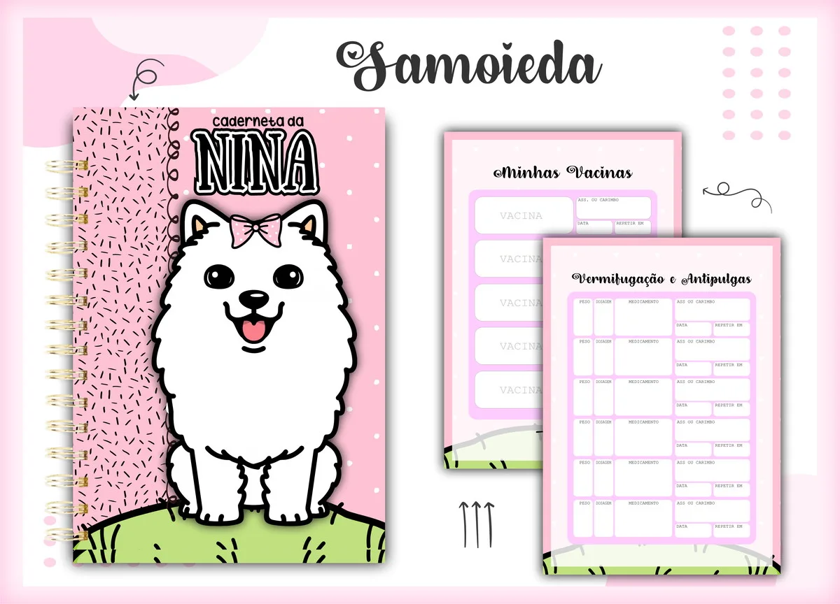 Caderneta Vacina Pet Samoieda 1 Caderneta Vacina Pet Samoieda