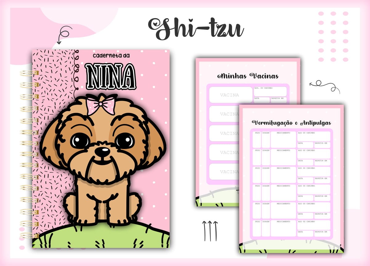 Caderneta de Vacinação Shihtzu Digital para Imprimir 1 Caderneta de Vacinação Shihtzu Digital para Imprimir