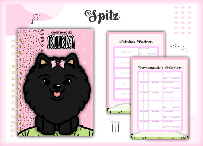Caderneta Vacina Pet Spitz Preto