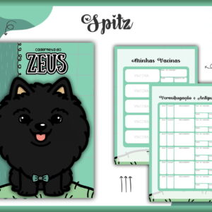Caderneta Vacina Pet Spitz Preto Macho -Arquivo Digital
