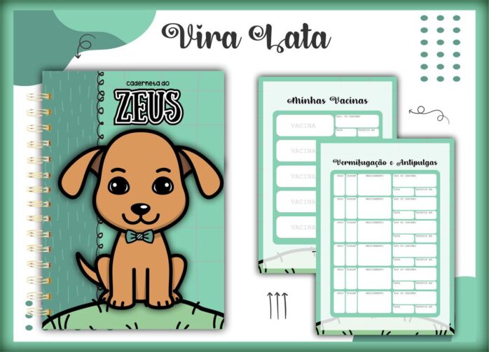 Caderneta Vacina Pet Vira Lata Macho -Arquivo Digital