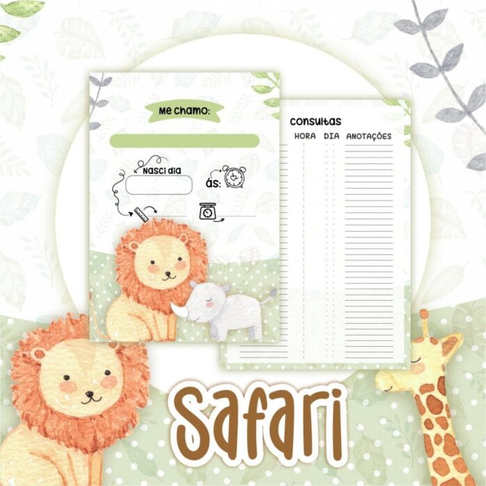 Caderneta Vacinação Safari Menino