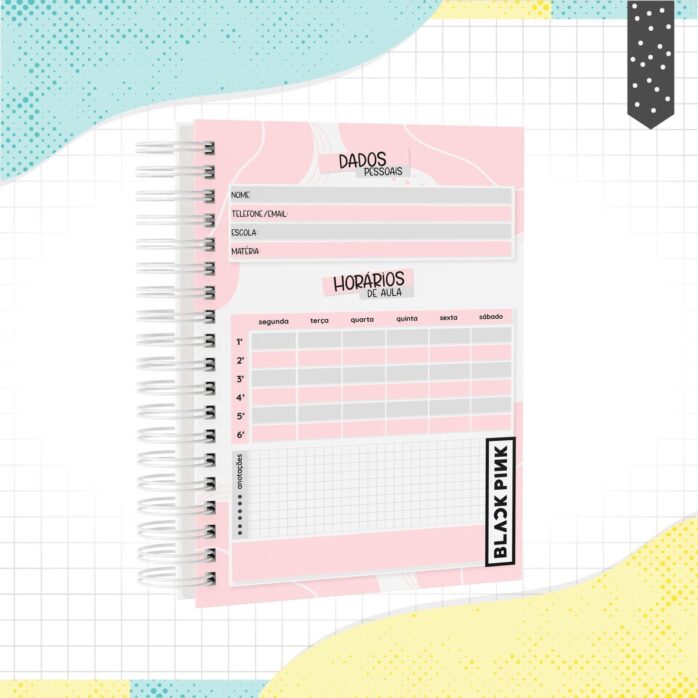 Caderno A5 Black Pink