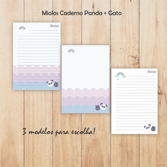 Caderno A5 - Panda + Gato