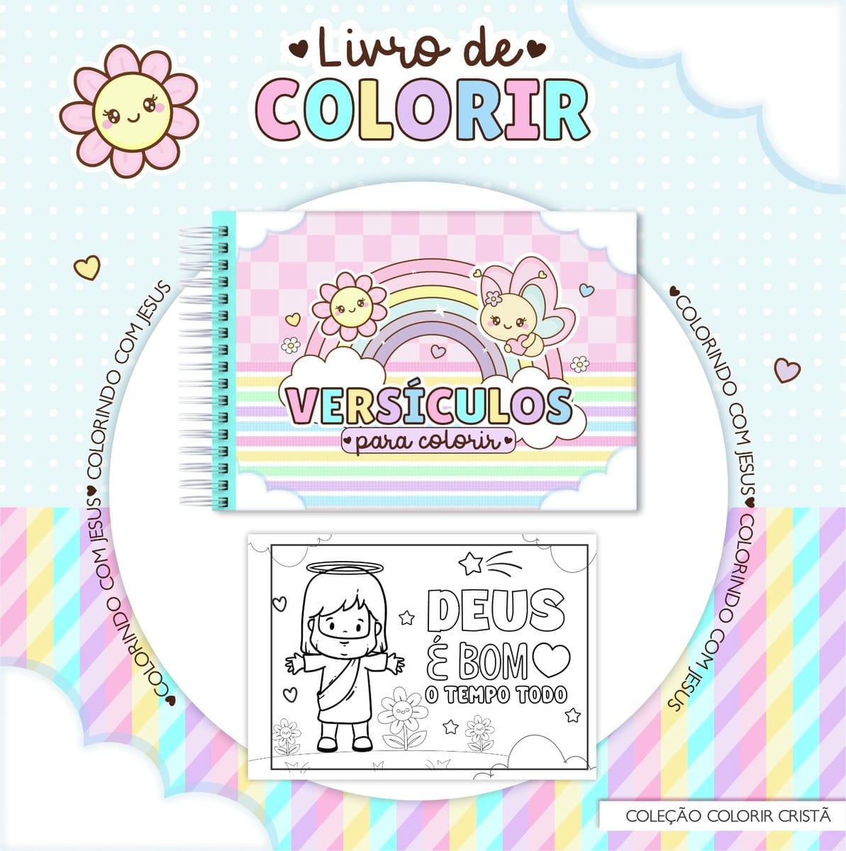 Caderno de Colorir Versículos Digital para Sublimação 2 Caderno de Colorir Versículos Digital para Sublimação - Imagem 2