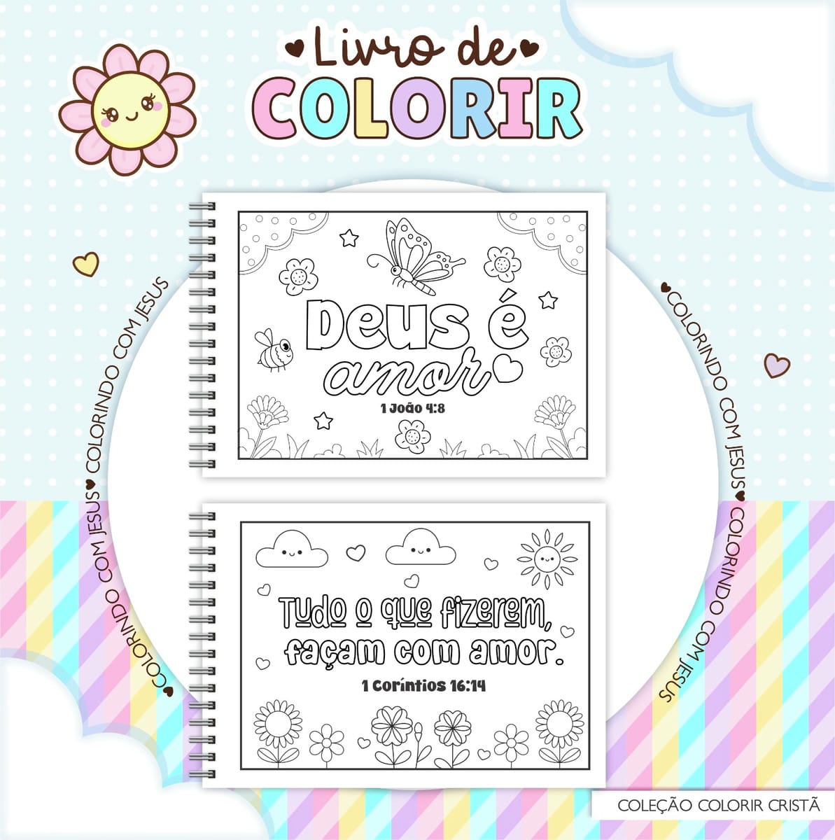 Caderno de Colorir Versículos Digital para Sublimação 3 Caderno de Colorir Versículos Digital para Sublimação - Imagem 3