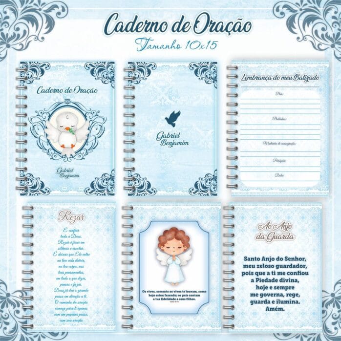 Caderno de Orações Batizado Azul