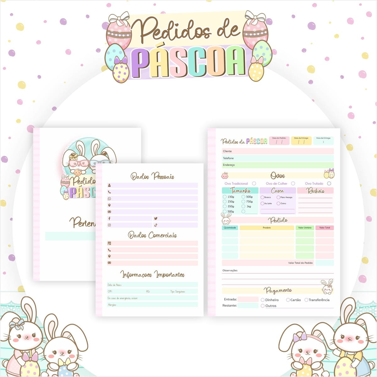 Caderno de Pedidos de Páscoa Personalizável em PDF 2 Caderno de Pedidos de Páscoa Personalizável em PDF