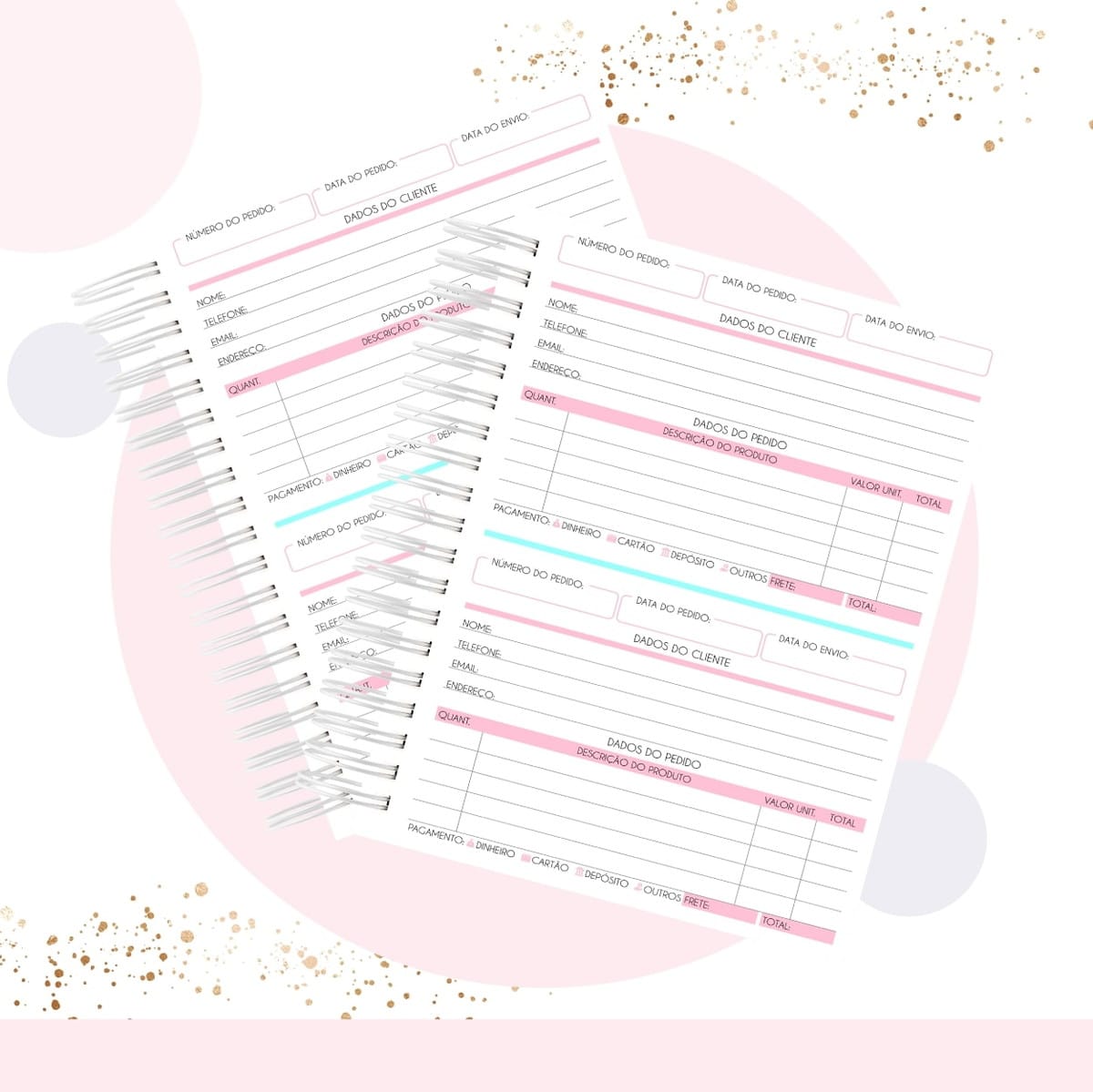 Caderno de Pedidos Feminino Digital para Personalizar 4 Caderno de Pedidos Feminino Digital para Personalizar