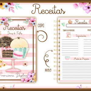 Caderno de Receitas Doces de Festa Digital para Personalizar 17 caderno de receitas doces de festas arquivo digital