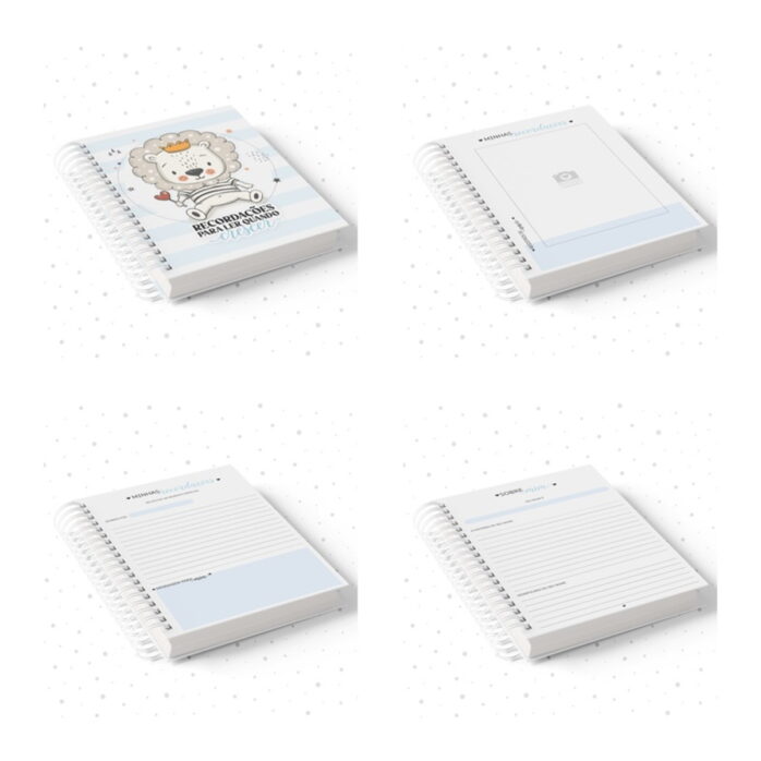 Caderno de Recordações Menina e Menino Digital para Editar 55 Caderno de Recordações Menina e Menino Digital para Editar