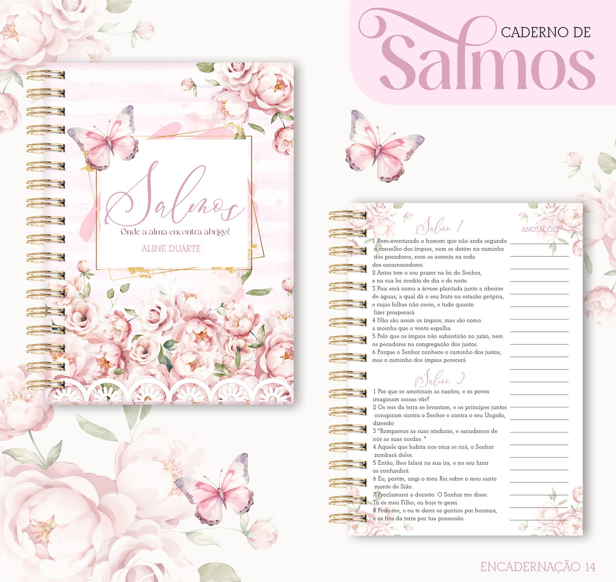Kit Digital Caderno de Salmos para Cartonagem 1 Kit Digital Caderno de Salmos para Cartonagem