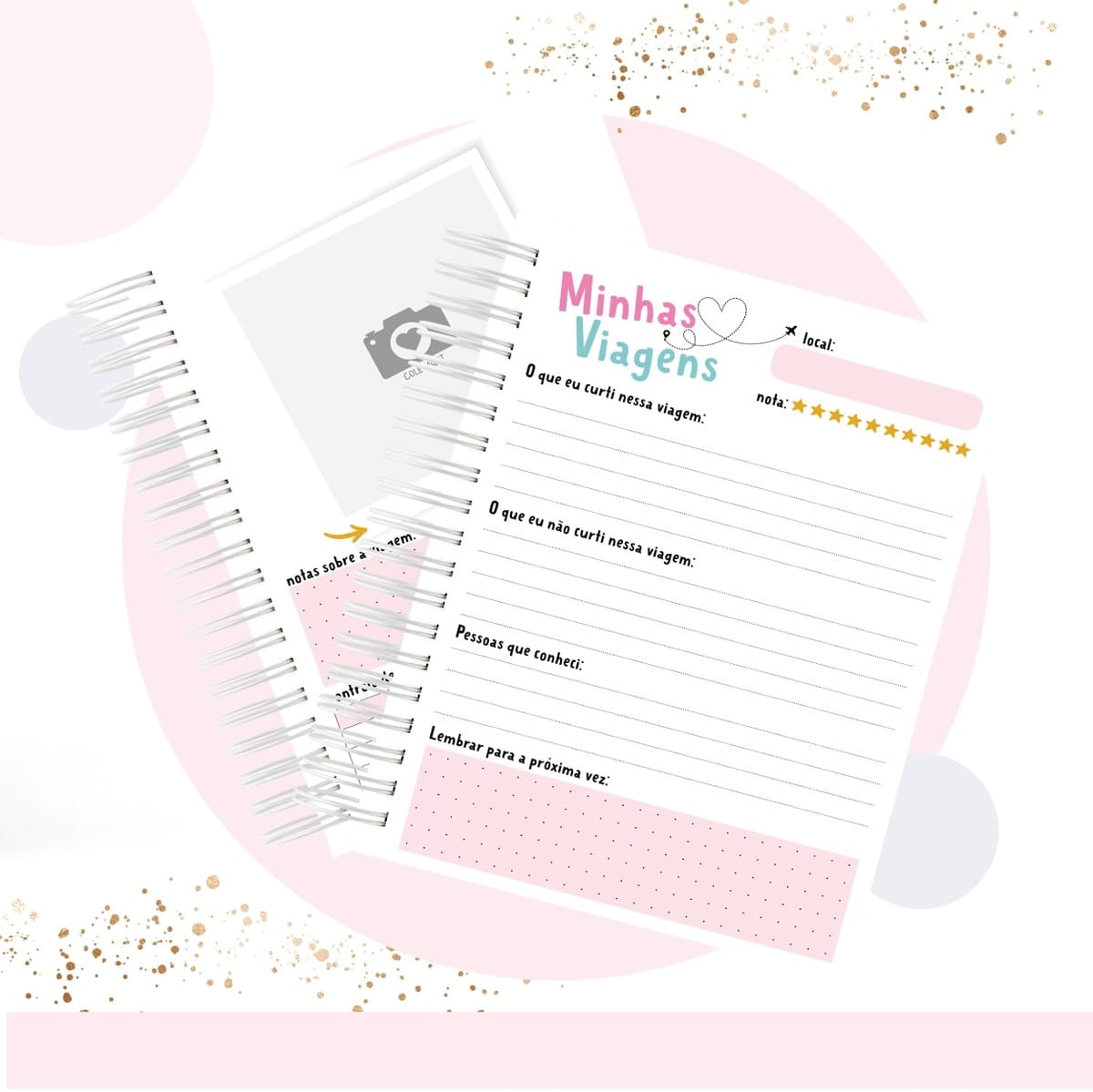 Caderno de Viagens Digital PDF para Imprimir e Personalizar 3 Caderno de Viagens Digital PDF para Imprimir e Personalizar - Imagem 3