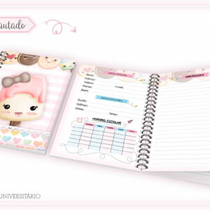 Caderno Escolar Kawaii Menina Arquivo Digital para Imprimir 28 caderno escolar cute menina arquivo digital