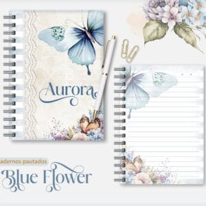 Caderno Feminino Blue Flower