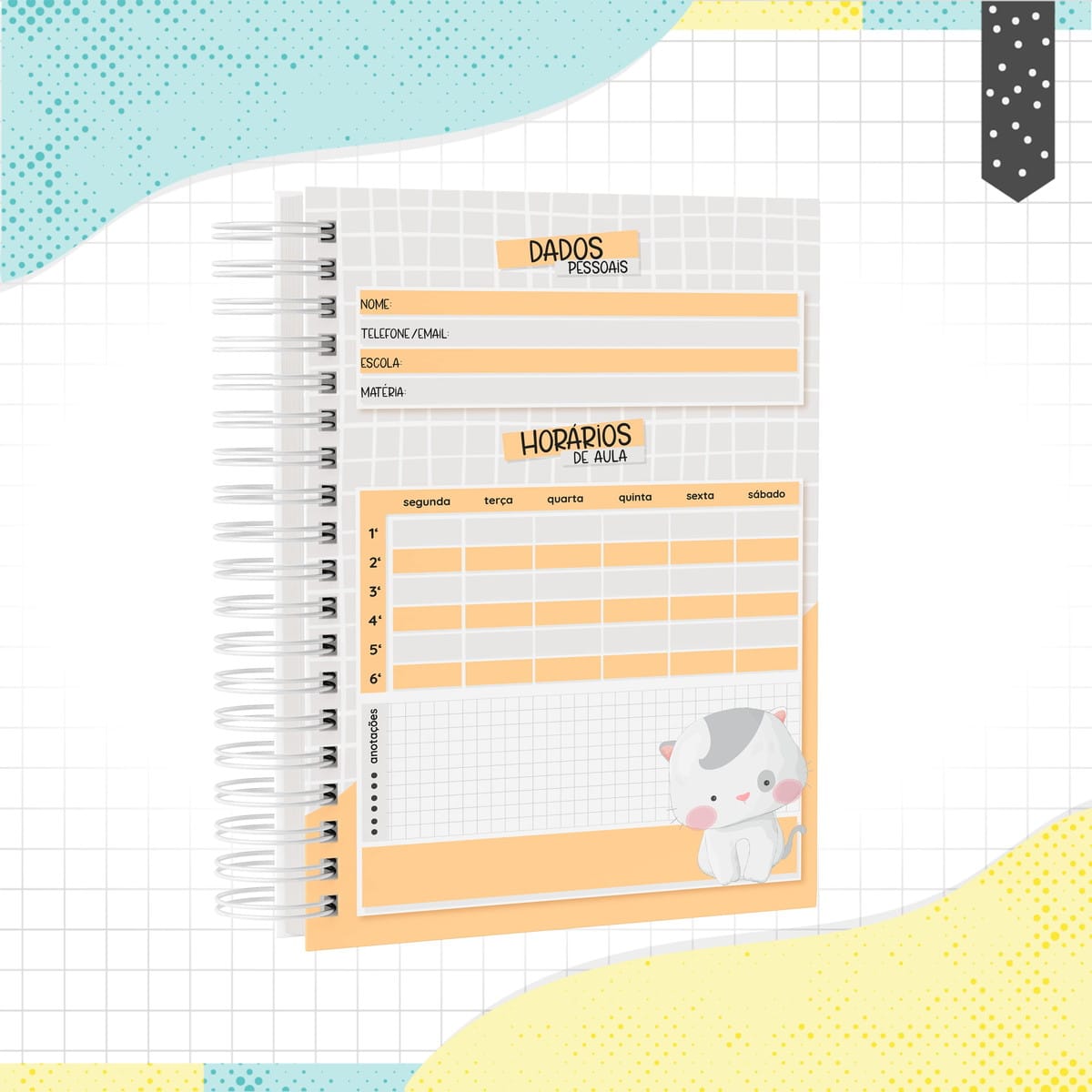 Caderno Digital Gatinho Personalizável para Imprimir 2 Caderno Digital Gatinho Personalizável para Imprimir - Imagem 2