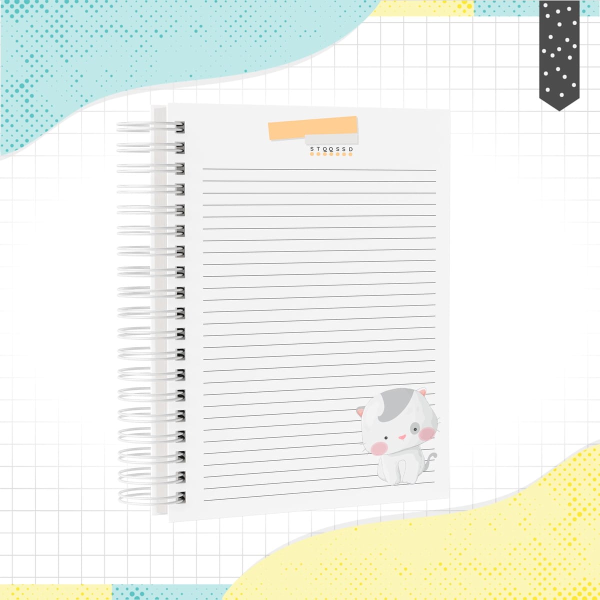 Caderno Digital Gatinho Personalizável para Imprimir 3 Caderno Digital Gatinho Personalizável para Imprimir - Imagem 3