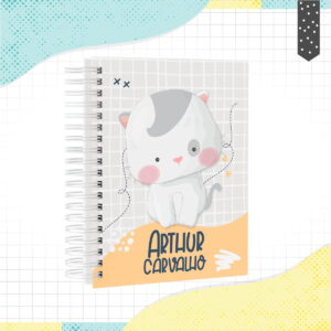 Caderno Digital Gatinho Personalizável para Imprimir 3 caderno gatinho arquivo digital