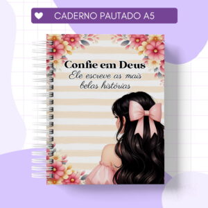 Caderno Menina Confie Deus