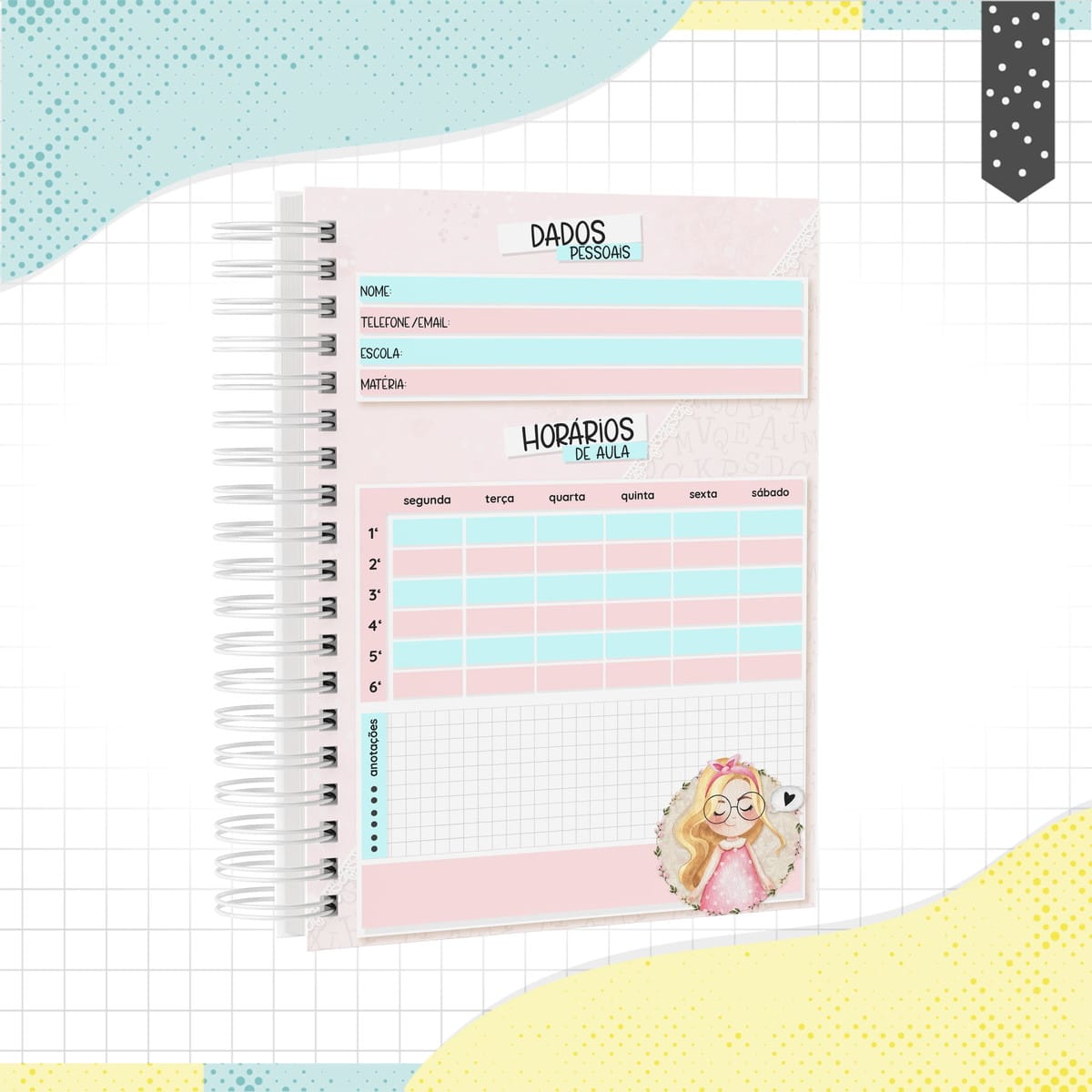 Caderno Digital Menina Loira Personalizavel 2 Caderno Digital Menina Loira Personalizavel - Imagem 2