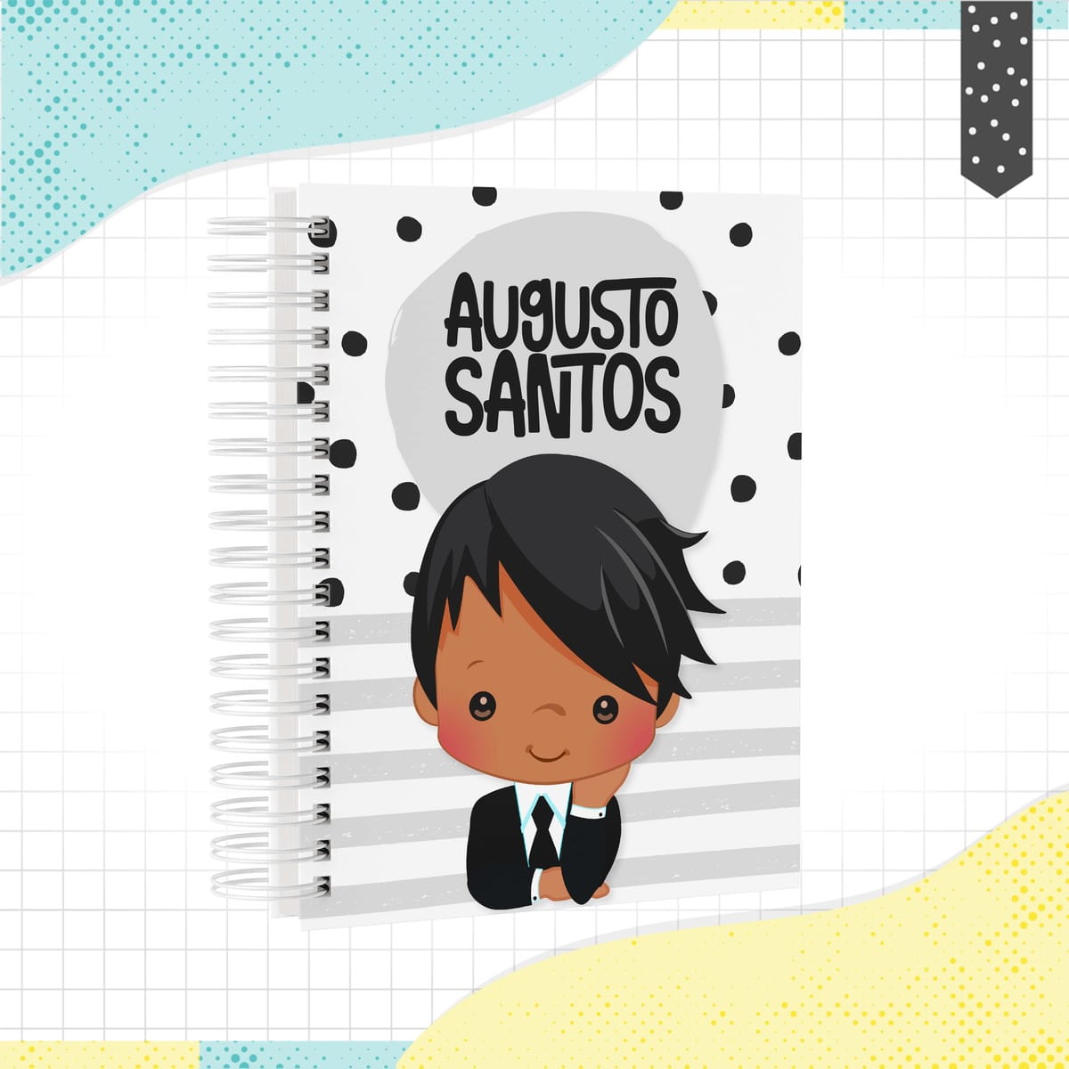 Caderno Infantil Menino Negro Personalizado Arquivo Digital 1 Caderno Infantil Menino Negro Personalizado Arquivo Digital