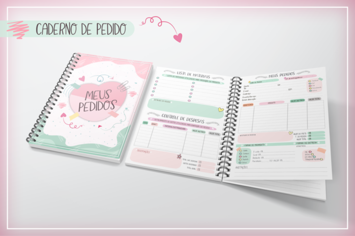 Caderno Meus Pedidos Cute