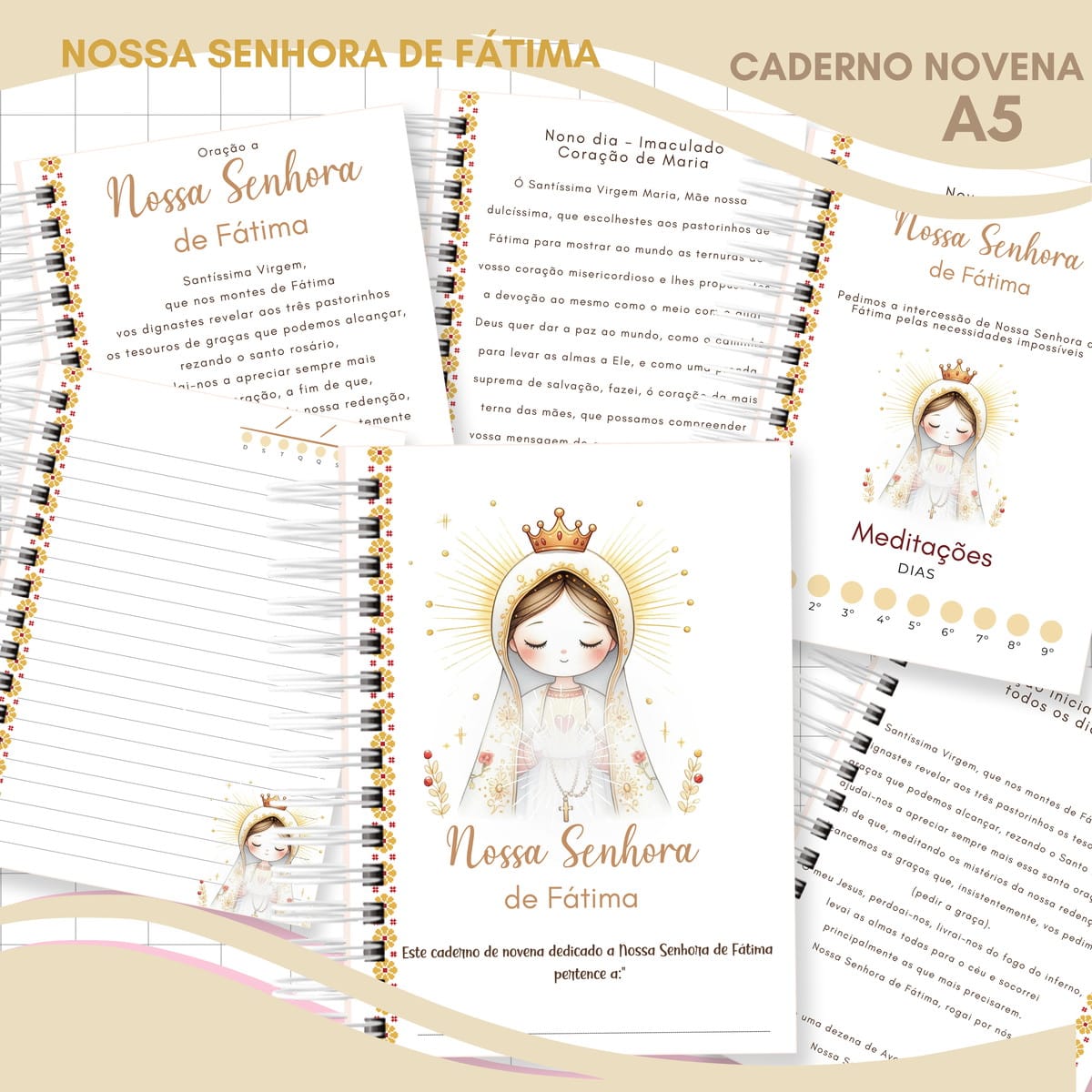 Caderno Nossa Senhora de Fátima Digital para Imprimir 3 Caderno Nossa Senhora de Fátima Digital para Imprimir - Imagem 3