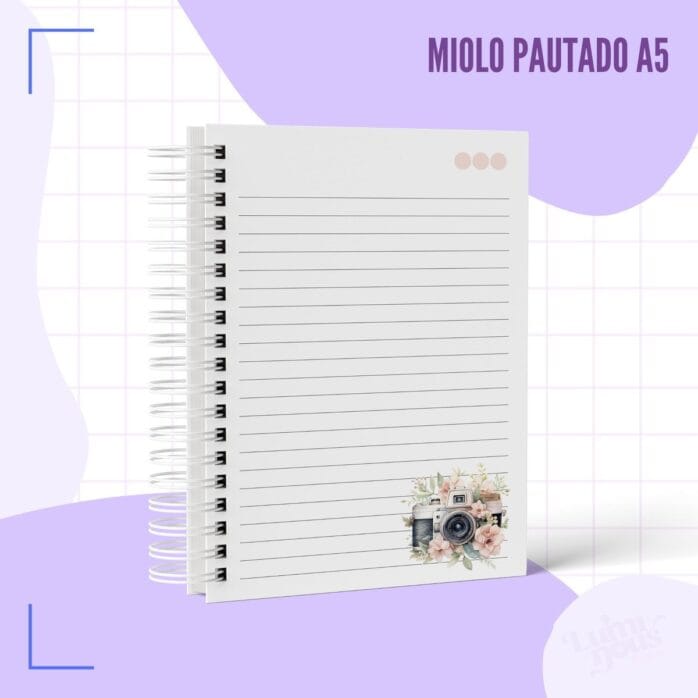 Caderno Pautado A5 Câmera Vintage