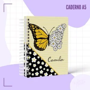 Caderno Pautado Borboleta Margarida 10 Caderno Pautado Borboleta Margarida