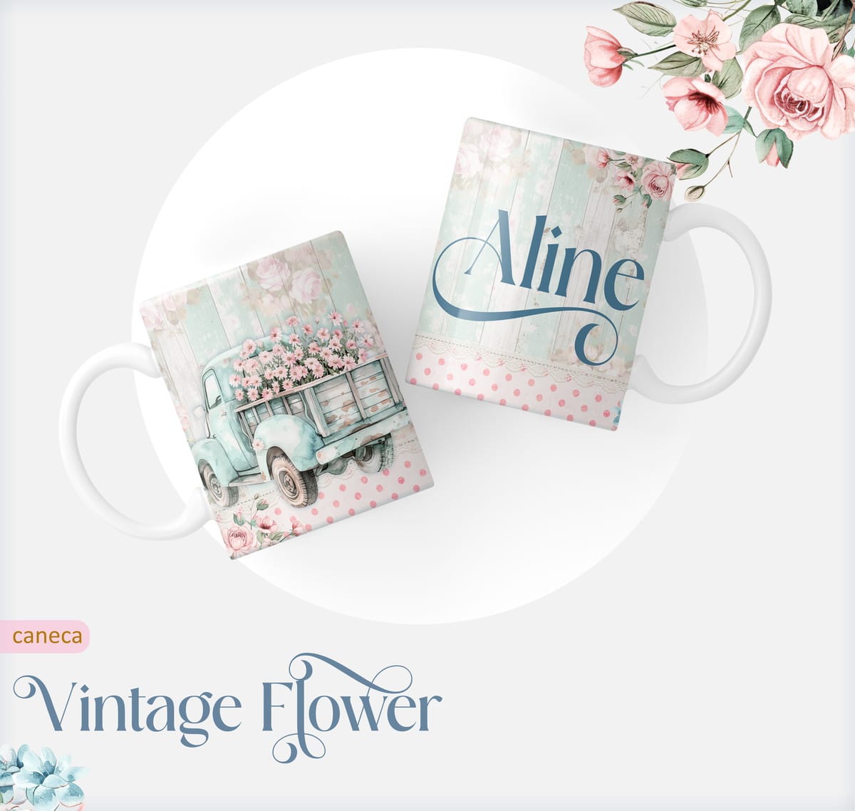 Caderno Pautado Vintage com Flores para Encadernação 3 Caderno Pautado Vintage com Flores para Encadernação - Imagem 3