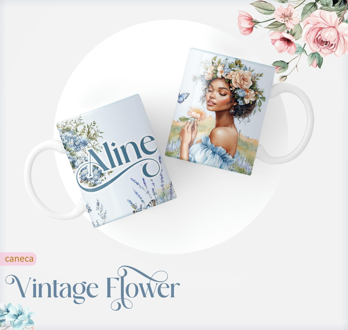Kit Caderno Pautado Vintage Floral para Encadernação 3 Kit Caderno Pautado Vintage Floral para Encadernação - Imagem 3