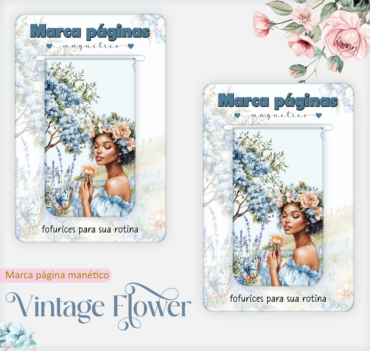 Kit Caderno Pautado Vintage Floral para Encadernação 4 Kit Caderno Pautado Vintage Floral para Encadernação - Imagem 4