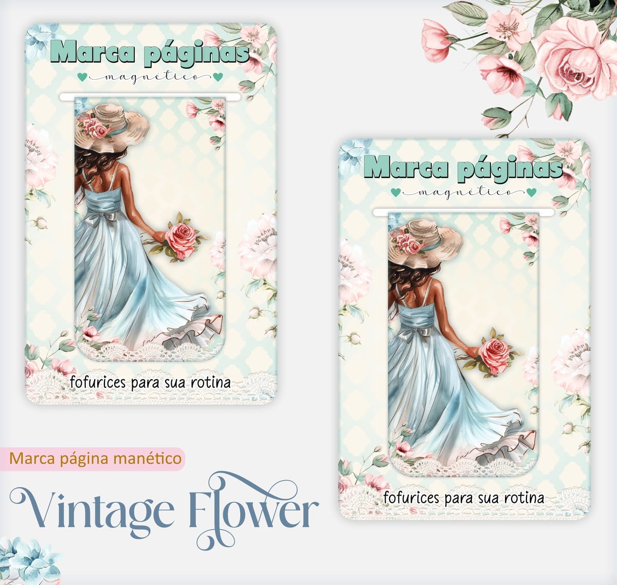 Caderno Pautado Vintage Floral para Encadernação Artesanal 4 Caderno Pautado Vintage Floral para Encadernação Artesanal - Imagem 4