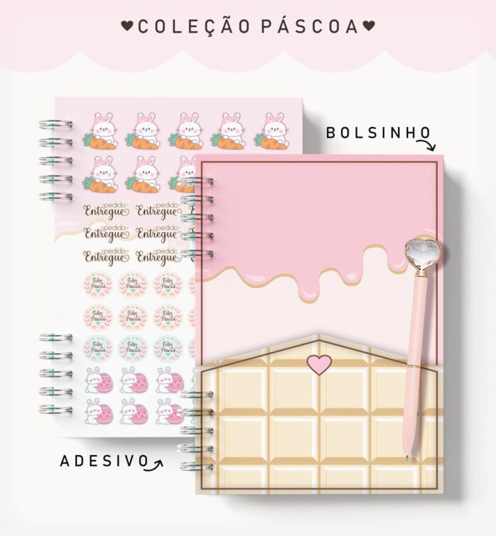 Caderno Pedidos Páscoa Roxo