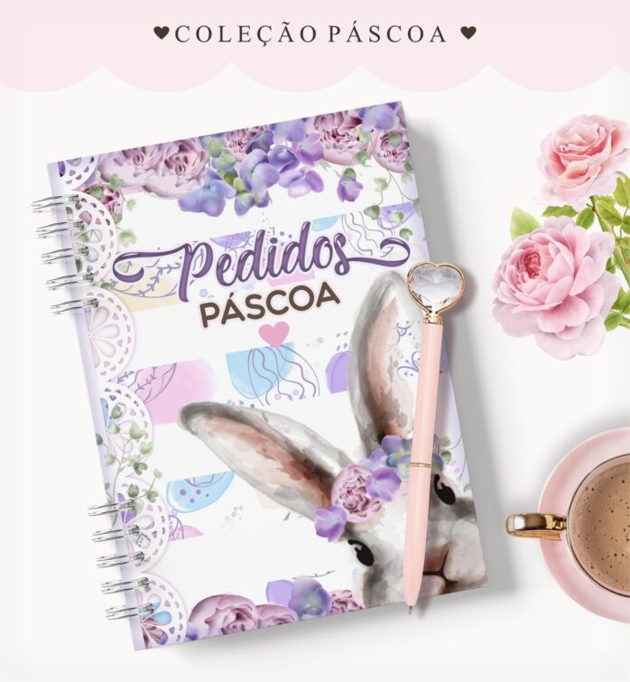 Caderno Pedidos Páscoa Roxo