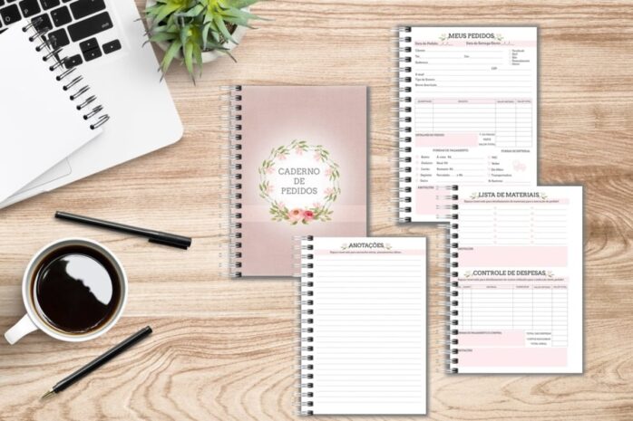 Caderno Pedidos Rosa