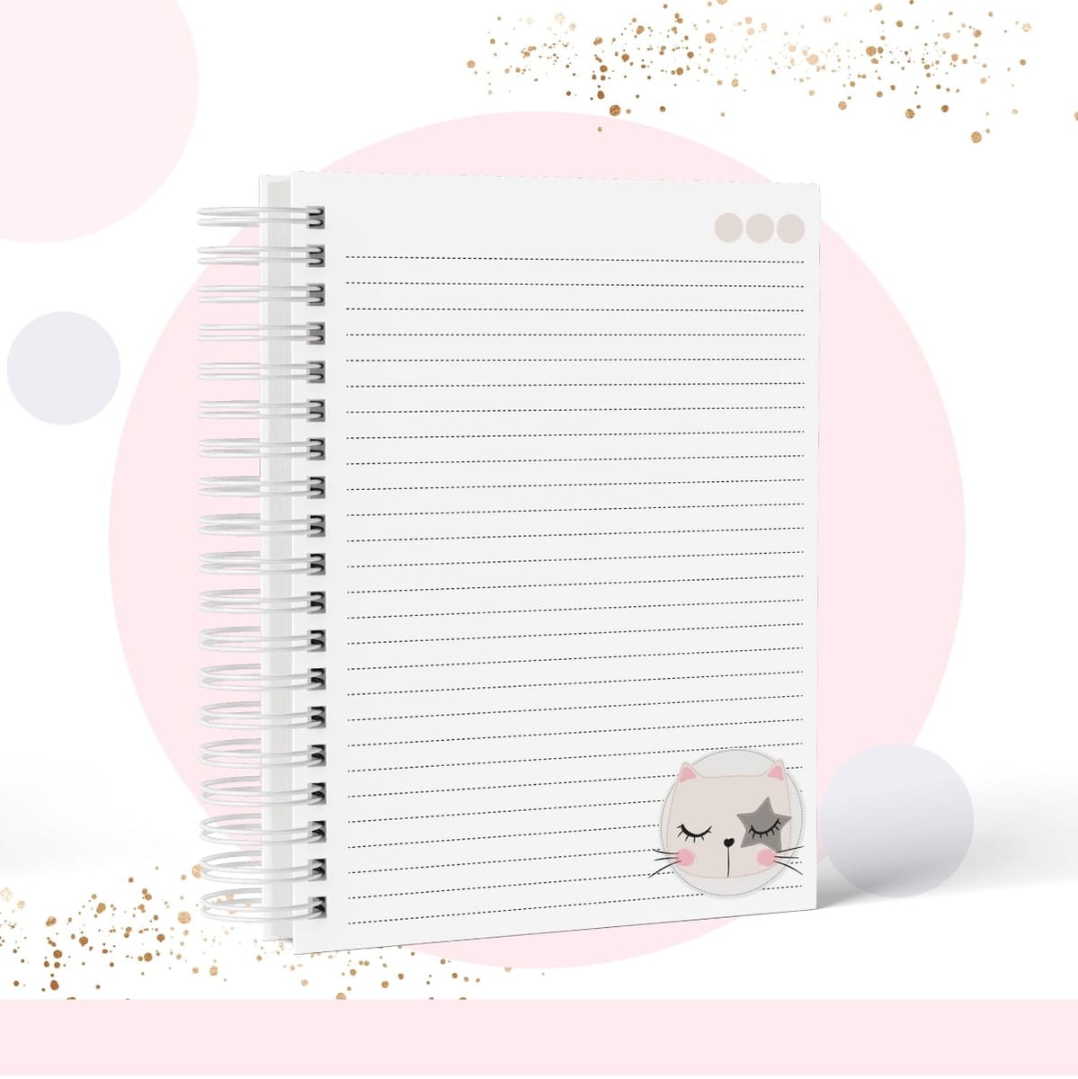 Caderno Teen Personalizável Gatinho Fofo Arquivo Digital 2 Caderno Teen Personalizável Gatinho Fofo Arquivo Digital