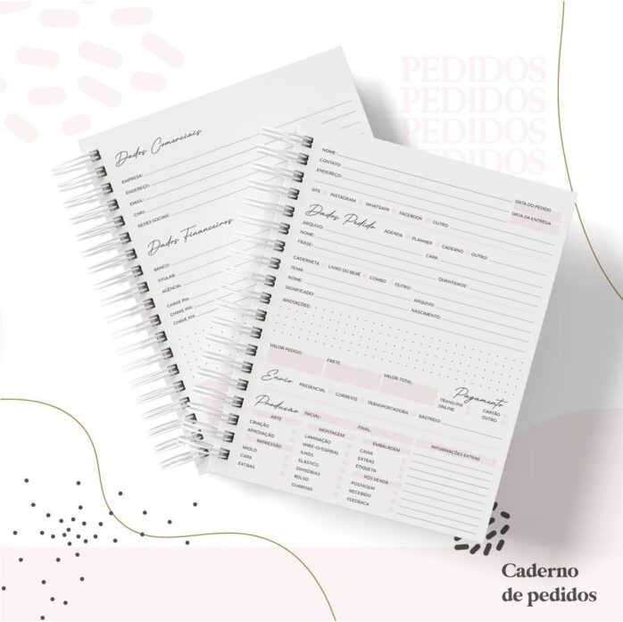 Cadernos de Pedidos Encadernação