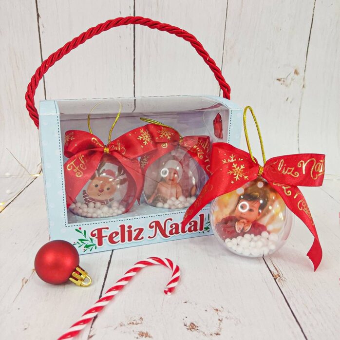 Caixa para Bolinhas de Acrilico Natal