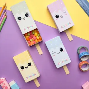 Caixa Picolé Escolar | PNG PDF e DXF